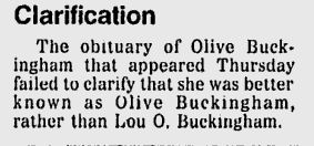 Lou Olive Buckingham